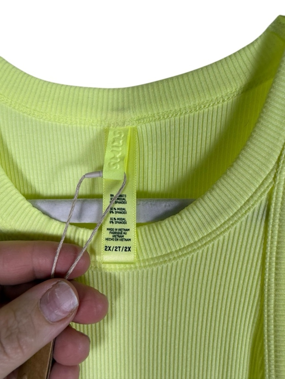 NWT Skims Soft Lounge High Crew Neck Mini Tank Dress Lemonade Sz 2X - Picture 3 of 5